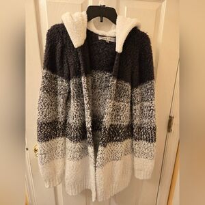 Absolutely Famous Black and Gray Striped Cardigan